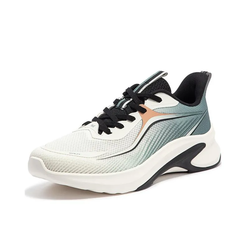 361° Abrasion Resistant Low Top Running Shoes Men's White Green-1