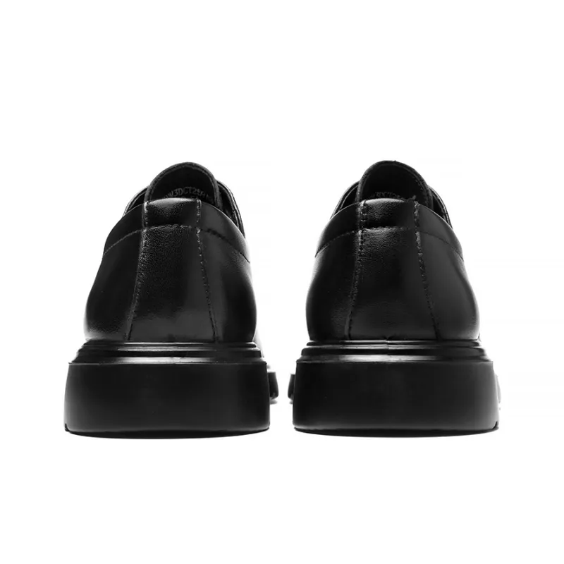 HLA Dress Shoes Men Low Top Black-3