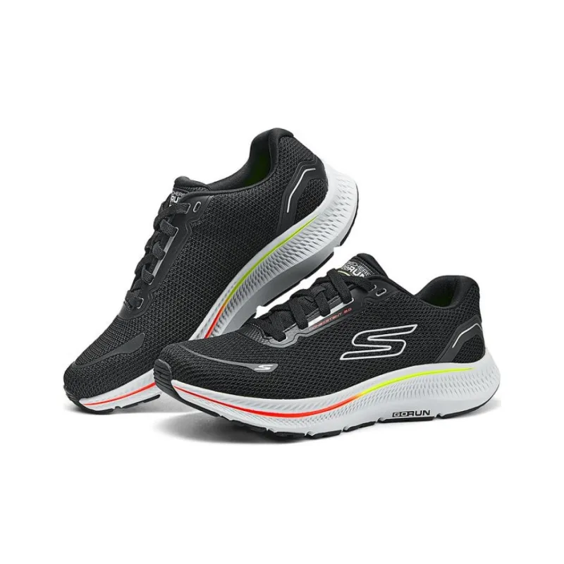Skechers GO RUN Anti Slip Wear Resistant Low Top Training Shoes Men's Black White-2