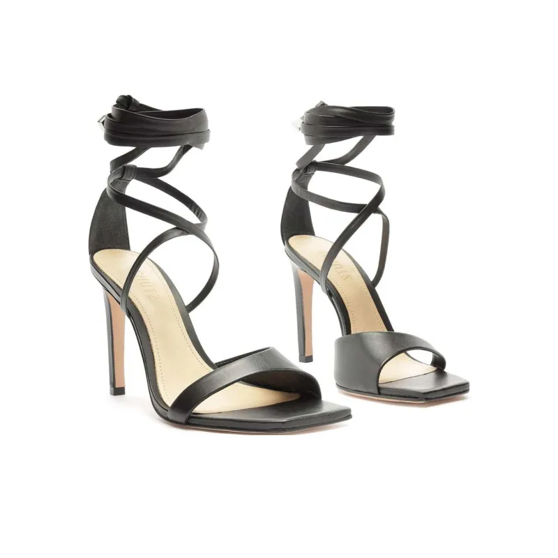 Schutz Bryce Strap Sandals 10.8cm Women's Black-4
