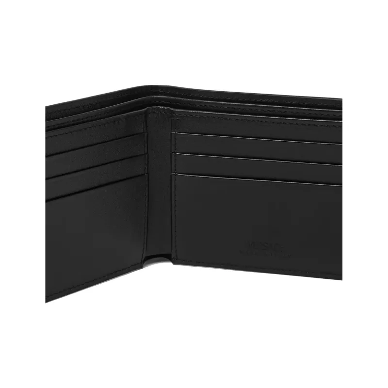 VERSACE MEDUSA BIGGIE Series Goatskin Combined With Calfskin Wallet Men's Black-2