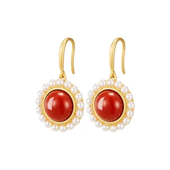 MAMADESHOUHU Agate Jade Earrings Women's