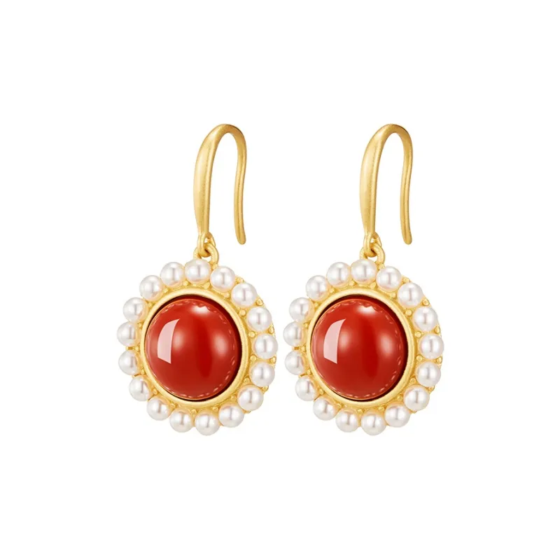 MAMADESHOUHU Agate Jade Earrings Women's-0