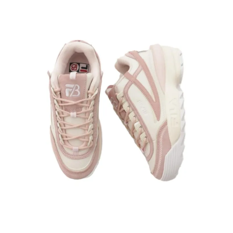 BE FIRST x FILA Disruptor 2 Abrasion Resistant Breathable Low Top Casual Shoes Women's Pink White-2