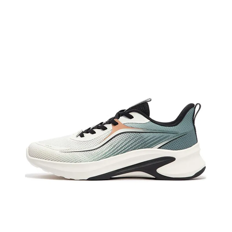 361° Abrasion Resistant Low Top Running Shoes Men's White Green-0