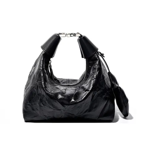 CARTELO Top Grain Cow Leather Shoulder Bag Regular Women's Black Off-white