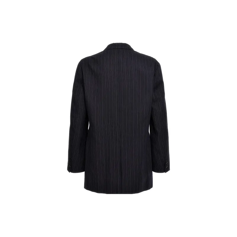 DRIES VAN NOTEN Blunt Single Breasted Striped Blazer-1