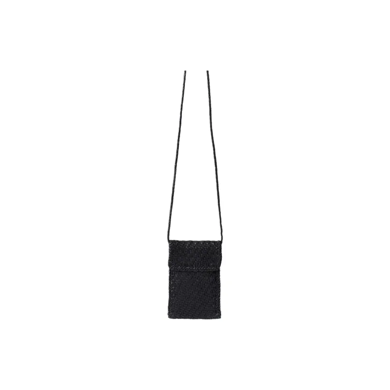 Dragon Diffusion Calfskin Cell Phone Pouch Crossbody Bags Women's Black-0