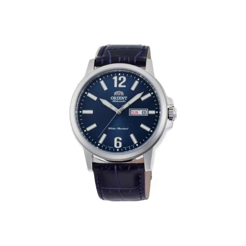 ORIENT Sports Collection Automatic/Manual Mechanical Movement Leather Strap Watch Men's Watches Blue Dial-0