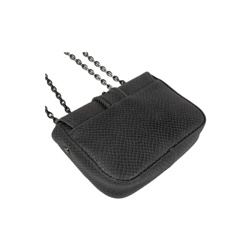 LONGCHAMP Leather Shoulder Bag Crossbody Bag Men's Black-2