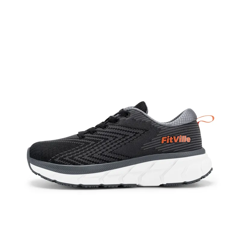 Fitville Running Shoes Men Low Top Black Gray/Slate Blue-0