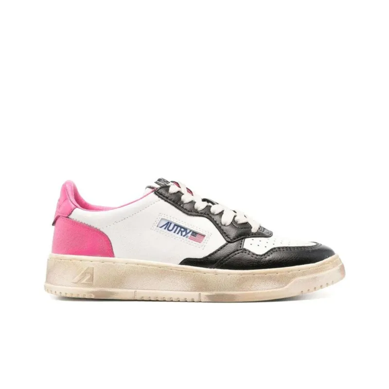 AUTRY Super Vintage Slip-Resistant Cushioning Low-Top Skateboard Shoes Women's White Black-1
