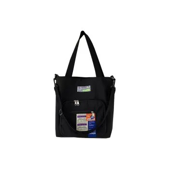 PINK·LAND Nylon With Canvas Bag Tote Bag Handbag Shoulder Bag Regular Unisex Black/White/Light Green