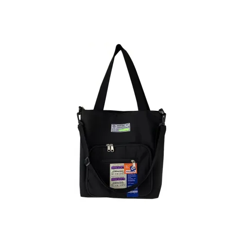 PINK·LAND Nylon With Canvas Bag Tote Bag Handbag Shoulder Bag Regular Unisex Black/White/Light Green