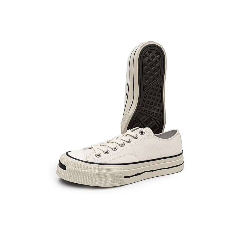 TC Tcmade 015 Anti-Slip Wear-Resistant Low-Top Canvas Shoes Unisex White-5