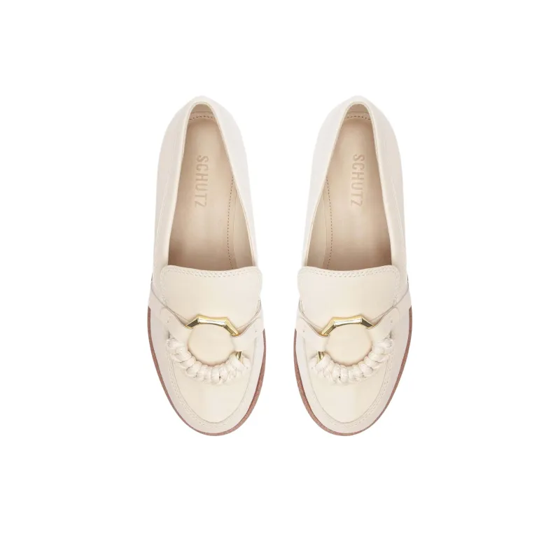 Schutz Rhino Loafers Women's Cream White-4