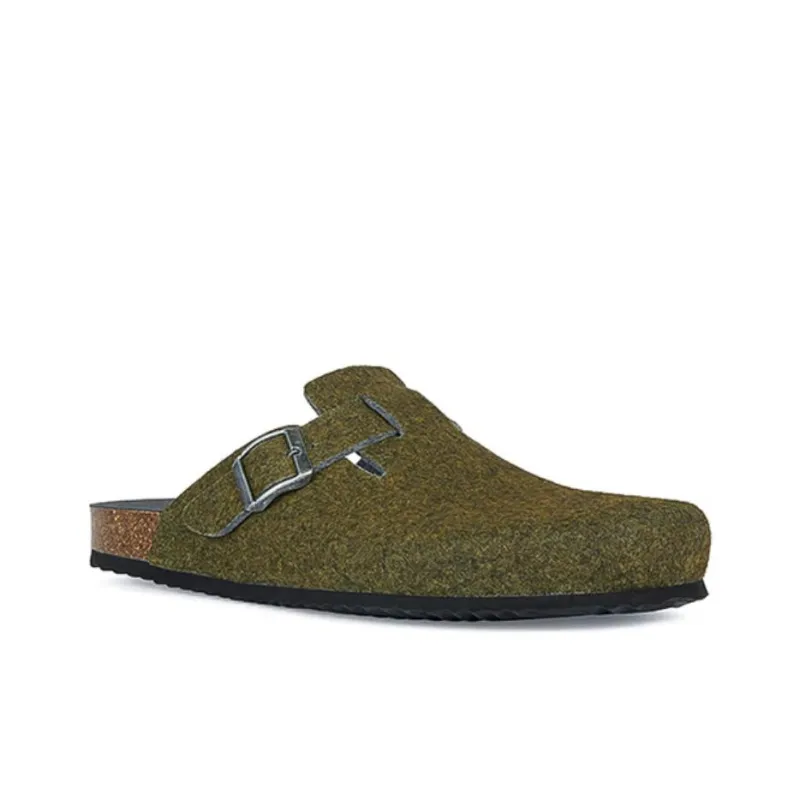 GEOX Slip Resistant Abrasion Resistant Closed Toe Slippers Men's Army Green-2