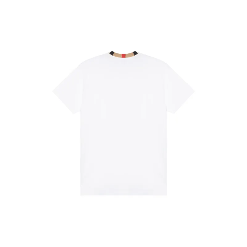 Burberry Icon Stripe Trim Cotton T-shirt White-1