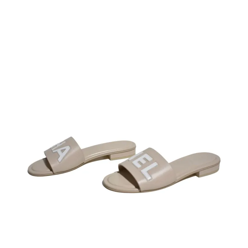 CHANEL Slip-Resistant Slide Slippers Women's Beige-2