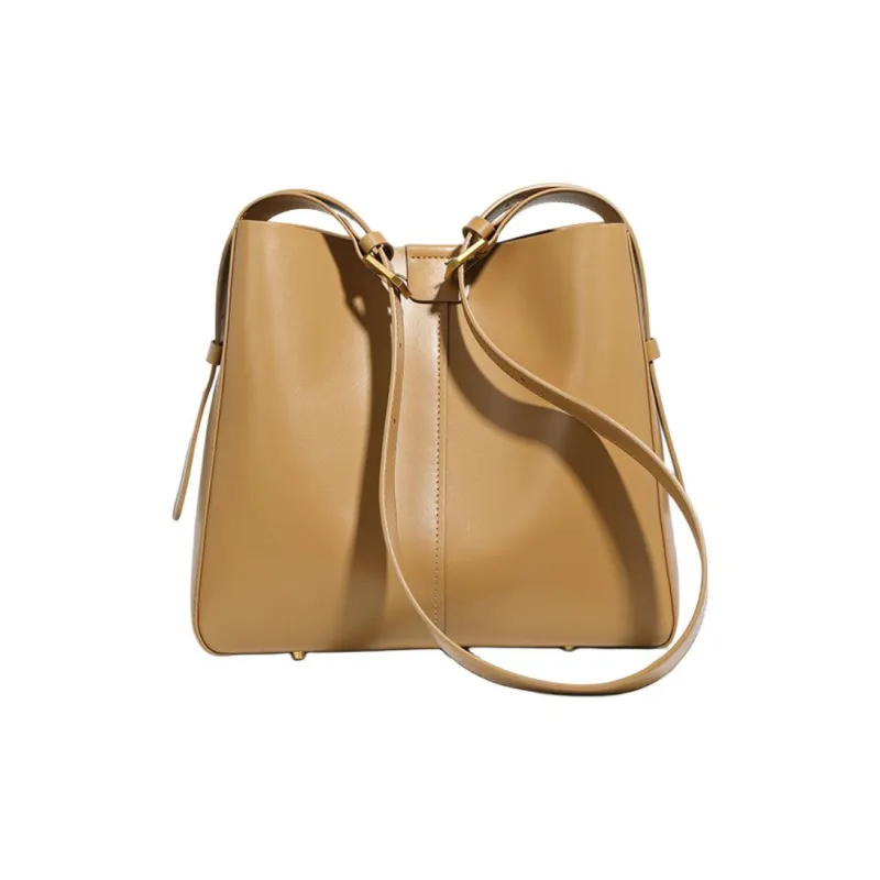 CARTELO Cow Leather Shoulder Bag Regular Women's Black/Salted Caramel/Gold Brown-3