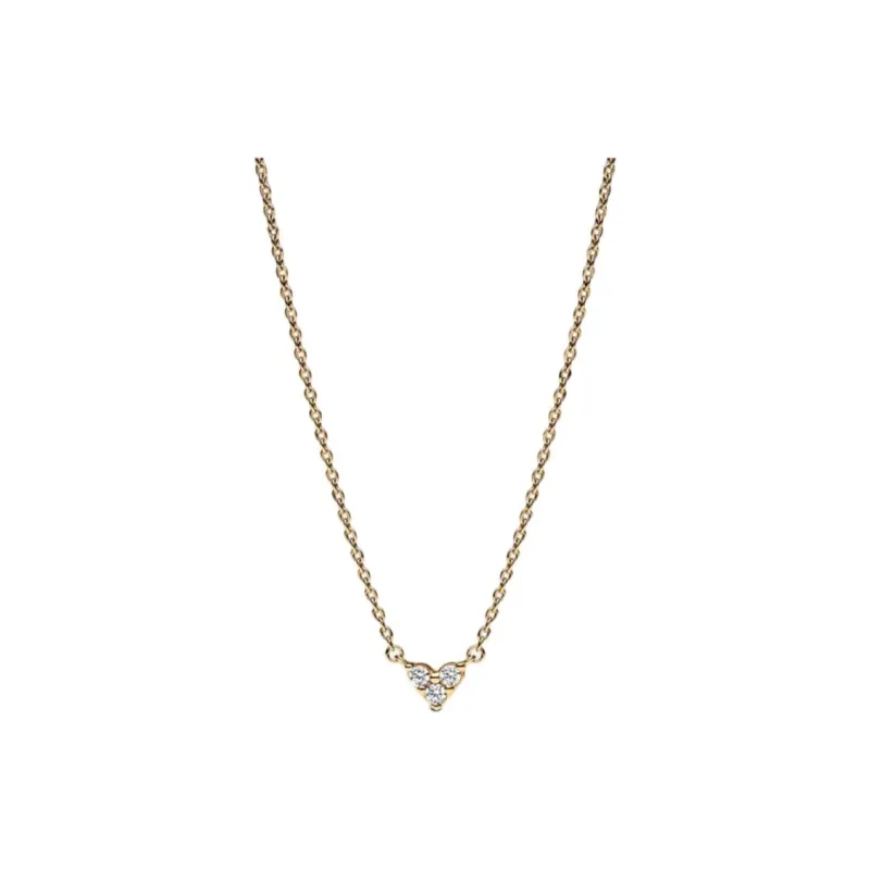 Pandora Cubic Zircon Necklaces Women's Gold-0