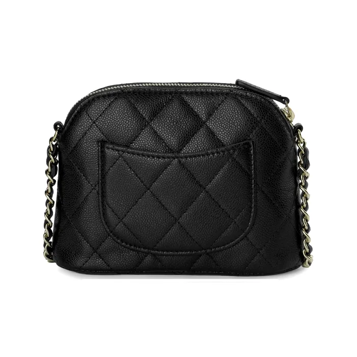 CHANEL Calfskin One Shoulder Crossbody Clutch Women's Black-4