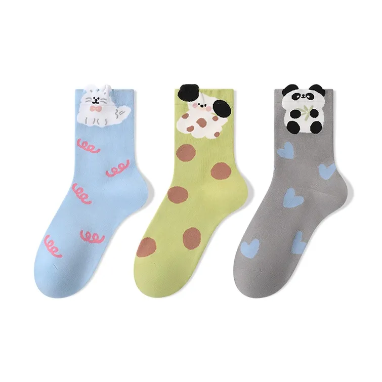 Moremoli Mid Calf Socks Women's 3 Pack-8