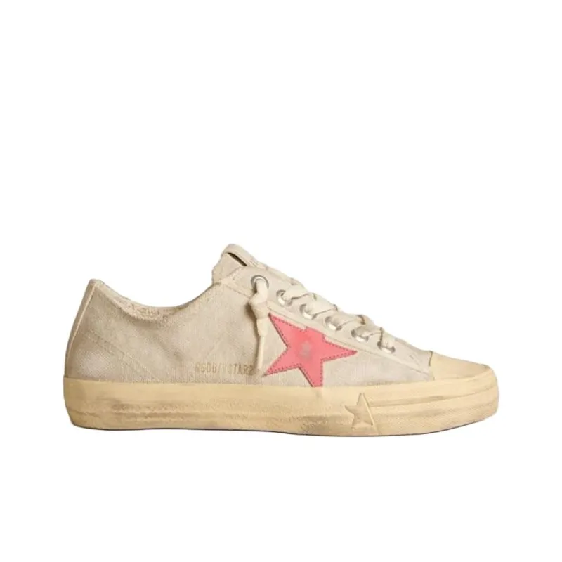 Golden Goose V Star Low Top Canvas Shoes Women's Light Gray-1
