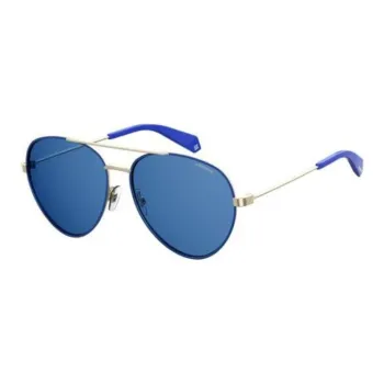 Polaroid Carbon Fiber Aviator Sunglasses Women's Blue