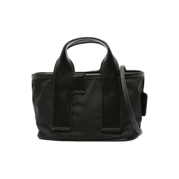 Furla Recycled Nylon Studded Leather Shoulder Bag Crossbody Bag Handbag Mini Women's Black