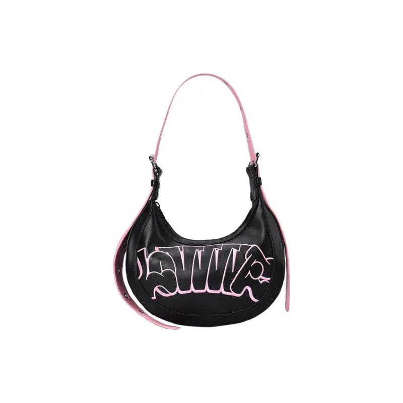 DRACONITE ×LOVVVVE PU Crescent Bag Crossbody Bag Shoulder Bag Regular Women's Multicolor-0