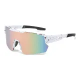 White Frame with Black Dot and Gold Lens