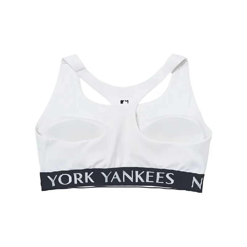 MLB Basic Luxleisure Small Logo Band Point Crop Top Sport Vests Women's White-1