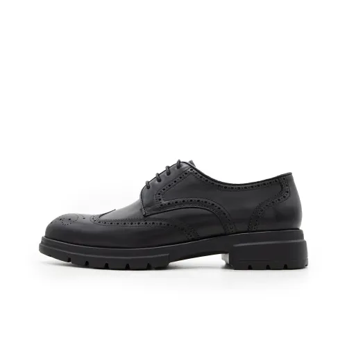 Satchi Dress Shoes With Brogue Platform Leather Men's Black