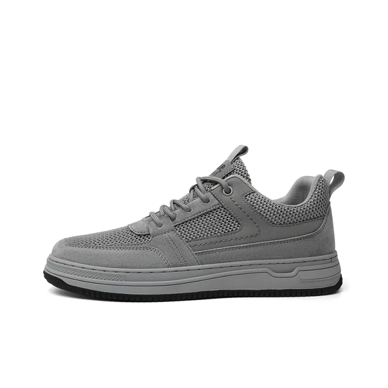 JEEP SPIRIT Anti Slip And Wear Resistant Breathable Low Top Skateboard Shoes Men's Space Gray-0