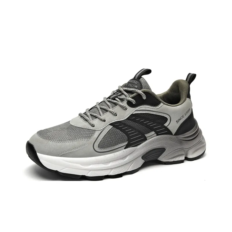 AOKANG Chunky Sneakers Men Low Top Black, Gray-13