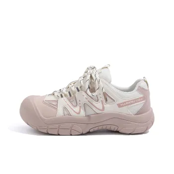 HUANQIU Slip Resistant And Breathable Low Top Chunky Sneakers Women's Beige Pink