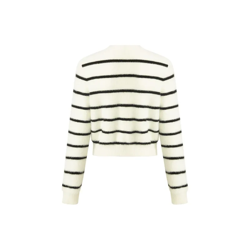 GOELIA Knitwear Women's Black White Stripes-1