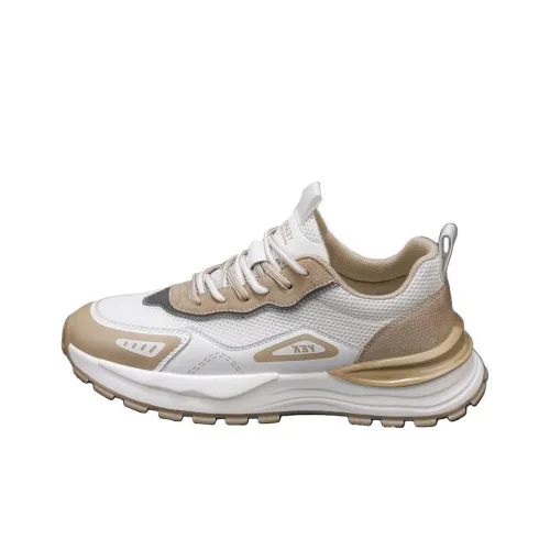 YEARCON Running Shoes Men Low-Top White/Khaki