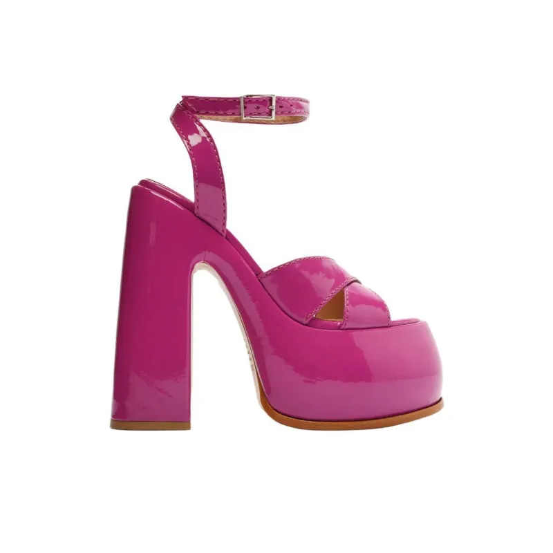 Schutz Pattie Strap Sandals 16.8cm Women's Pink-1