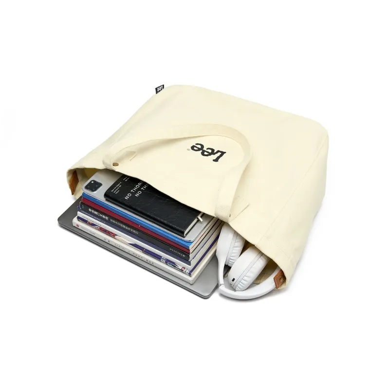 Lee Canvas Shoulder Bag Regular Unisex Ecru-2