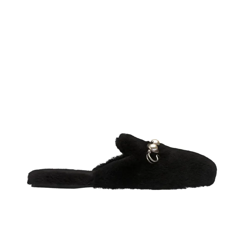 MIU MIU Wrap toe Slippers Women's Black-1