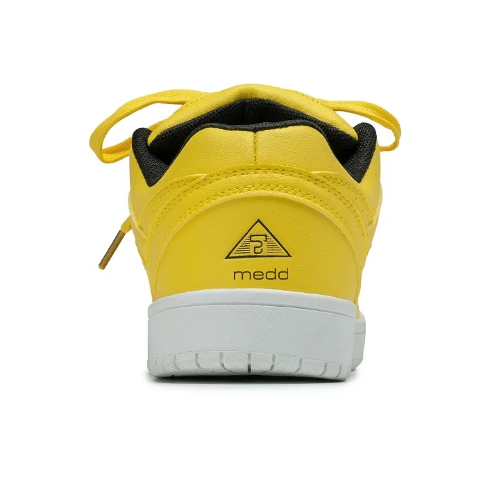 Medd Puffy Shoes Anti Slip Wear Resistant Low Top Skateboard Shoes Women's Yellow-3