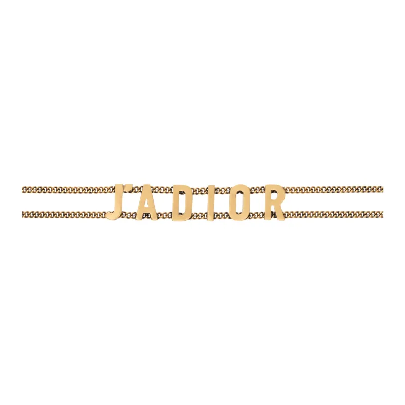 DIOR J'Adior Faux Antique Gold Metal Necklaces Women's-2