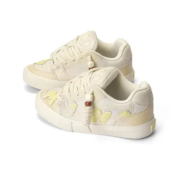 MINISO Low Top Skateboard Shoes Unisex Pearl Rice