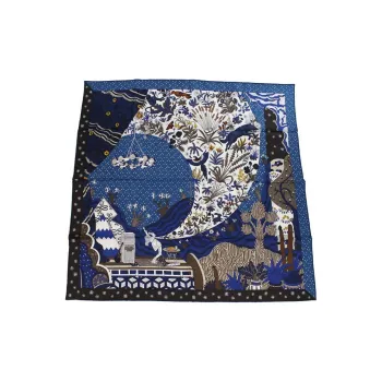 HERMES Silk Silk Scarves Women's Blue