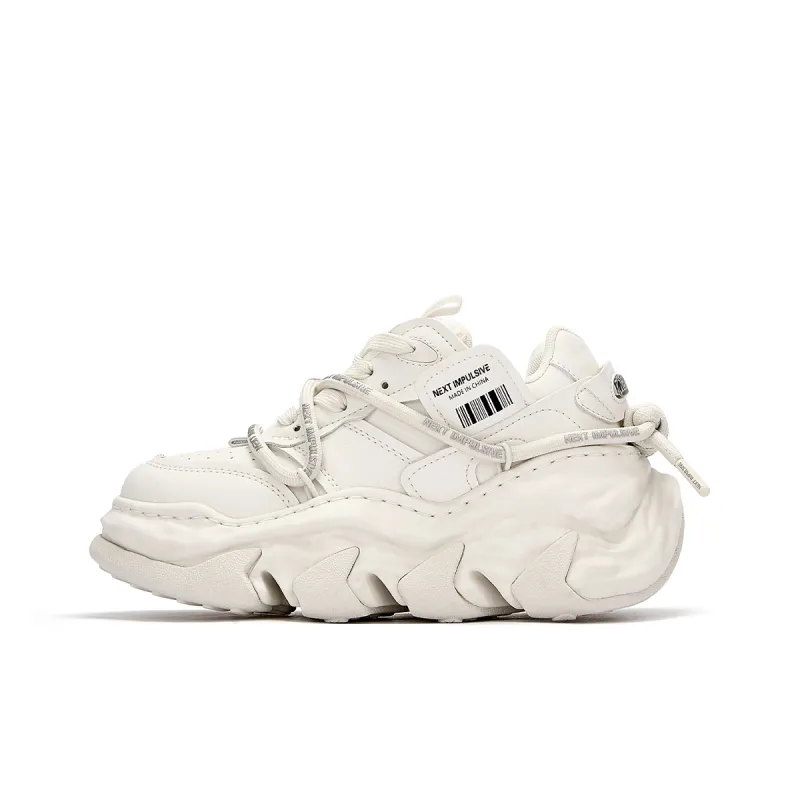 NEXT IMPULSIVE Dissolve Collection Low Top Stylish Skateboarding Shoes Unisex White-0