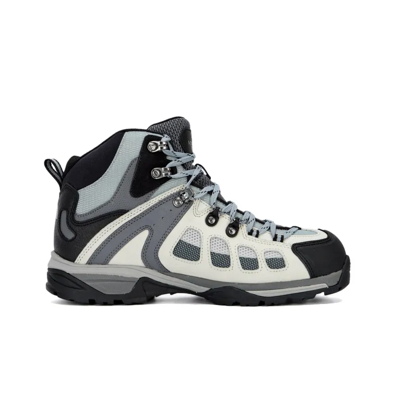 THE NORTH FACE Slip Resistant Water Resistant Mid Top Trekking Shoes Unisex Black Gray White-1