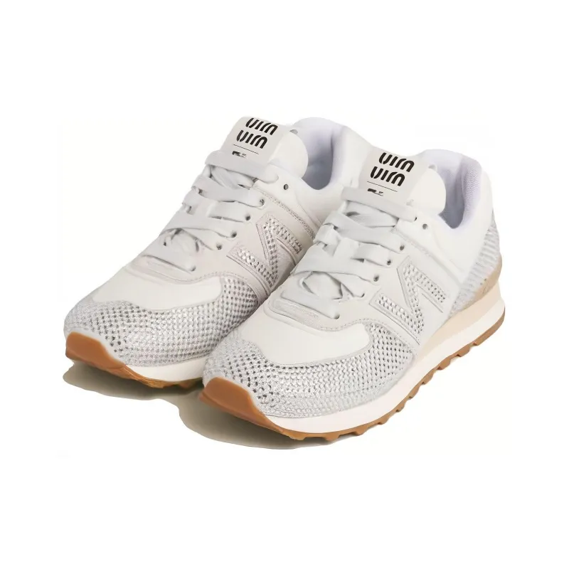New Balance x MIU MIU NB 574 Slip Resistant Low Top Casual Shoes Women's White-2