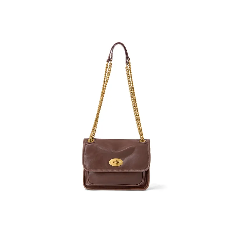 KAISER Vegetable Tanned Leather Shoulder Bag Regular Unisex Caramel/Roasted Brown/Ebony Black-4